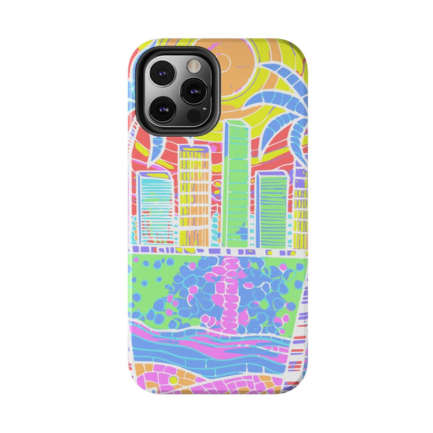 South Beach Miami Mosaic Art Tough Phone Case LavenderCeleste
