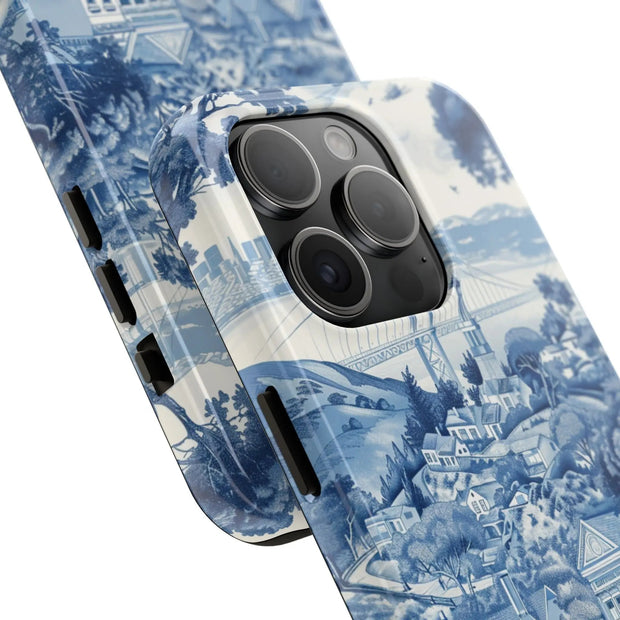 San Francisco Toile de Jouy Scenic Tough Phone Case LavenderCeleste