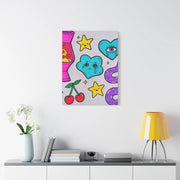 Kawaii Lava Lamp Sad Cloud Snake Matte Canvas Print LavenderCeleste