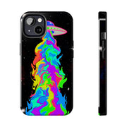 Psychedelic Neon UFO Abduction Tough Phone Case LavenderCeleste
