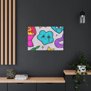 Kawaii Lava Lamp Sad Cloud Snake Matte Canvas Print LavenderCeleste