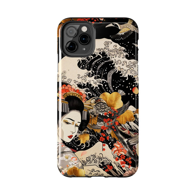 Golden Geisha Wave Japanese Art Tough Phone Case