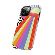 Retro Mod UFO Rainbow Beam Tough Phone Case LavenderCeleste