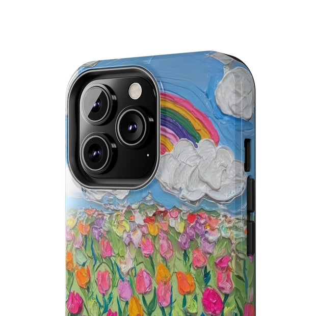 Rainbow Tulip Field Tough Phone Case LavenderCeleste