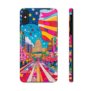 Washington DC Psychedelic Capitol Rainbow Tough Phone Case LavenderCeleste