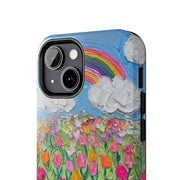 Rainbow Tulip Field Tough Phone Case LavenderCeleste