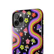 Groovy Mushroom Rainbow Tough Phone Case LavenderCeleste