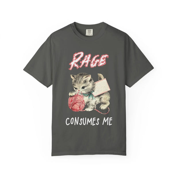 Rage Consumes Me Vintage Cat Comfort Colors Tee LavenderCeleste