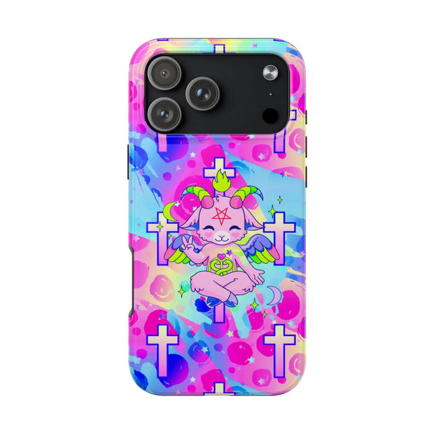Pastel Goth Kawaii Baphomet Tough Phone Case LavenderCeleste