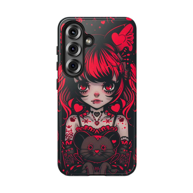 Kawaii Gothpunk Red Heart Tough Phone Case