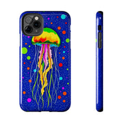 Vibrant Neon Jellyfish Cosmic Sea Tough Phone Case