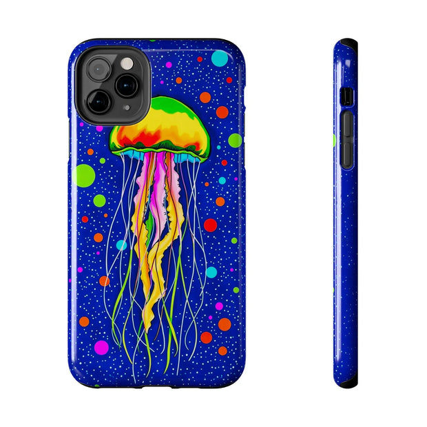 Vibrant Neon Jellyfish Cosmic Sea Tough Phone Case