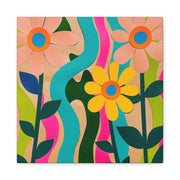 Groovy Paper Cut Flower Matte Canvas Art Printify