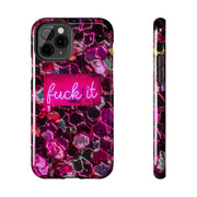 Hot Pink Glitter Neon “Fuck It” Tough Phone Case LavenderCeleste
