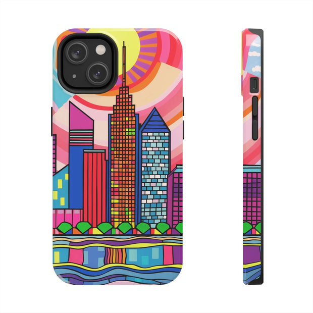 Tulsa Oklahoma Retro Pop Skyline Tough Phone Case LavenderCeleste