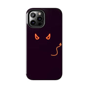 Neon Devil Eyes Tough Phone Case – Minimal Dark Glow Aesthetic Printify