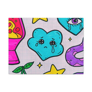 Kawaii Lava Lamp Sad Cloud Snake Matte Canvas Print LavenderCeleste