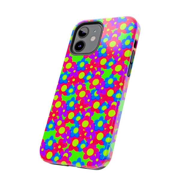Retro Kawaii Bright Floral Pattern Tough Phone Case
