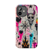 Skull Occult Neon Drip Pastel Goth Tough Phone Case LavenderCeleste