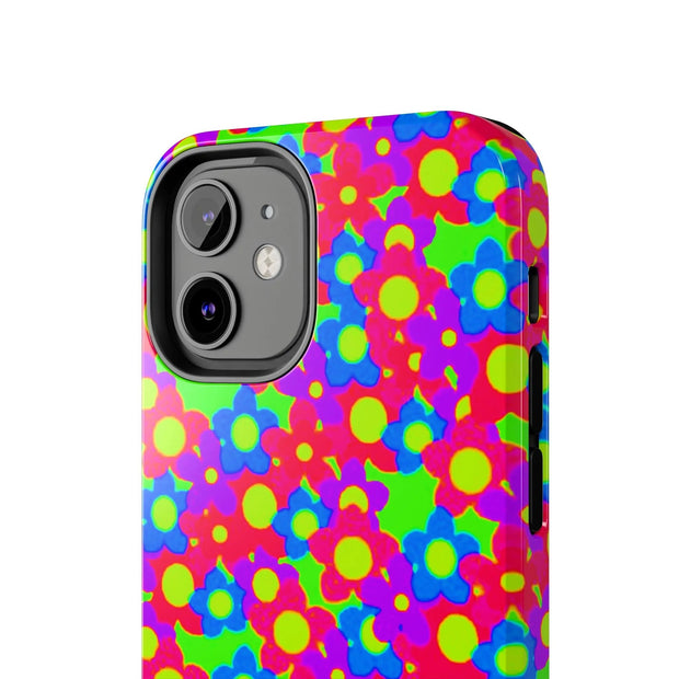 Retro Kawaii Bright Floral Pattern Tough Phone Case