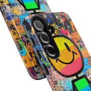Rainbow Graffiti Smiley Tough Phone Case LavenderCeleste