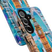 London Big Ben Collage Tough Phone Case – Vibrant City Pop Art Design