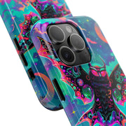 Mothman Tough Phone Case – Psychedelic Neon Cryptid Aesthetic - LavenderCeleste