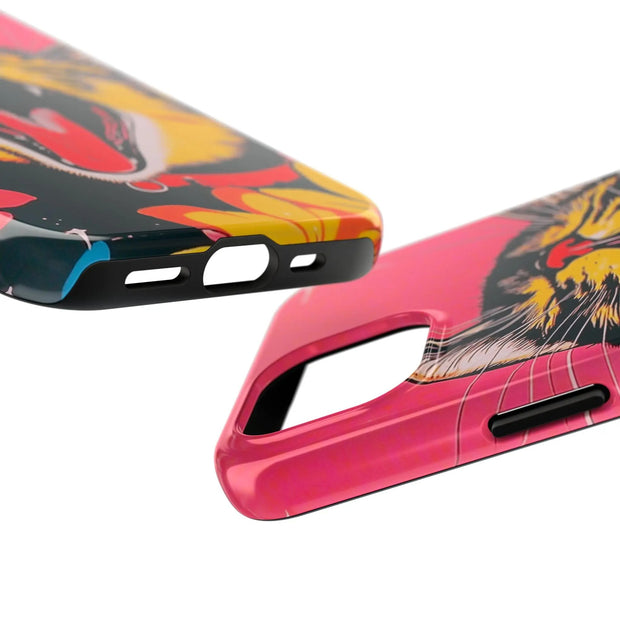 Yawning Cat Pop Art Bright Retro Aesthetic Tough Phone Case LavenderCeleste