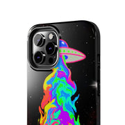Psychedelic Neon UFO Abduction Tough Phone Case LavenderCeleste