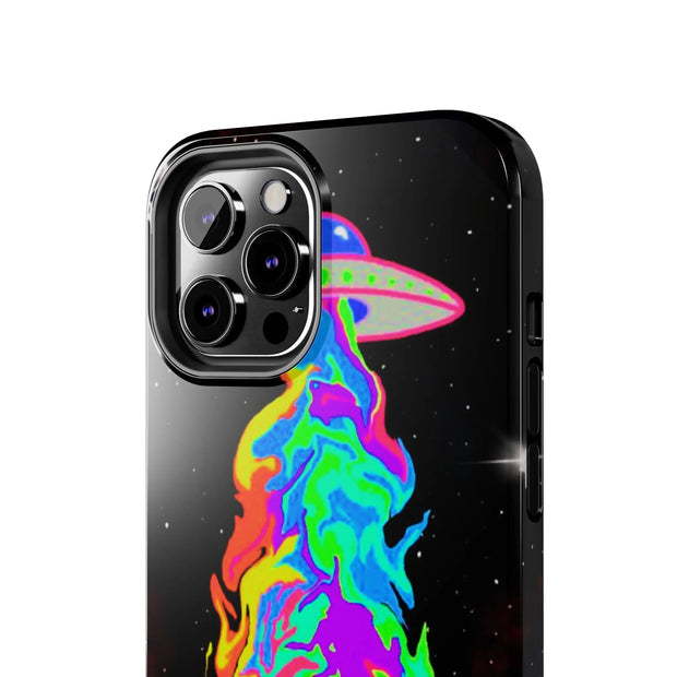 Psychedelic Neon UFO Abduction Tough Phone Case LavenderCeleste