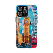 London Big Ben Collage Tough Phone Case – Vibrant City Pop Art Design