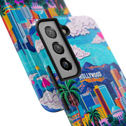 Los Angeles Hollywood Skyline Tough Phone Case – Vibrant Pop Art City Design - LavenderCeleste