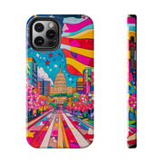 Washington DC Psychedelic Capitol Rainbow Tough Phone Case LavenderCeleste