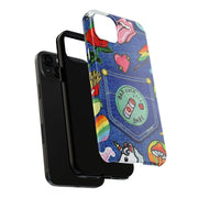 Retro Kidcore Denim Patch Tough Phone Case LavenderCeleste