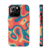 Retro Coral Abstract Mid-Century Tough Phone Case LavenderCeleste