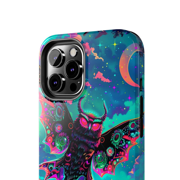 Mothman Tough Phone Case – Psychedelic Neon Cryptid Aesthetic - LavenderCeleste