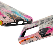 Skull Occult Neon Drip Pastel Goth Tough Phone Case LavenderCeleste