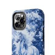 Blue Toile Horse Country Scenic Tough Phone Case LavenderCeleste