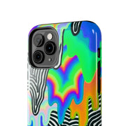 Trippy Technicolor Drip Retro Tough Phone Case LavenderCeleste