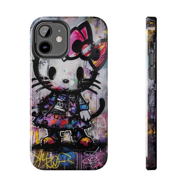 Goth Street Cat Pop Art Graffiti Tough Phone Case LavenderCeleste