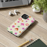 Retro Mushroom Flower Power Tough Phone Case LavenderCeleste