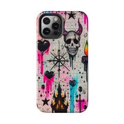 Skull Occult Neon Drip Pastel Goth Tough Phone Case LavenderCeleste