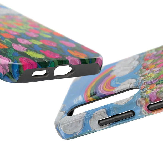 Rainbow Tulip Field Tough Phone Case LavenderCeleste