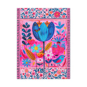 Whimsical Pink Blue Floral Matte Canvas Art - LavenderCeleste