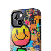 Rainbow Graffiti Smiley Tough Phone Case LavenderCeleste