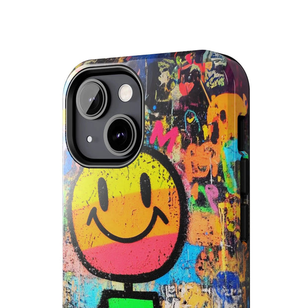 Rainbow Graffiti Smiley Tough Phone Case LavenderCeleste