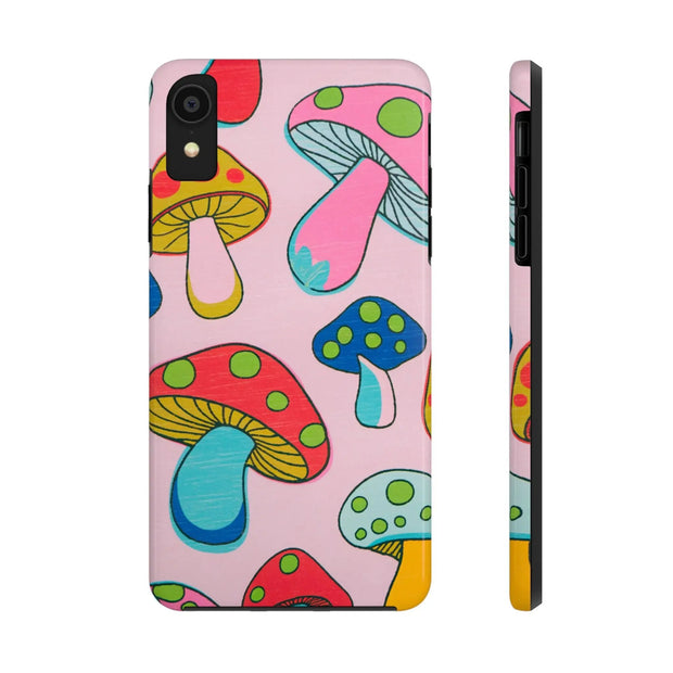 Retro Groovy Mushroom Tough Phone Case LavenderCeleste