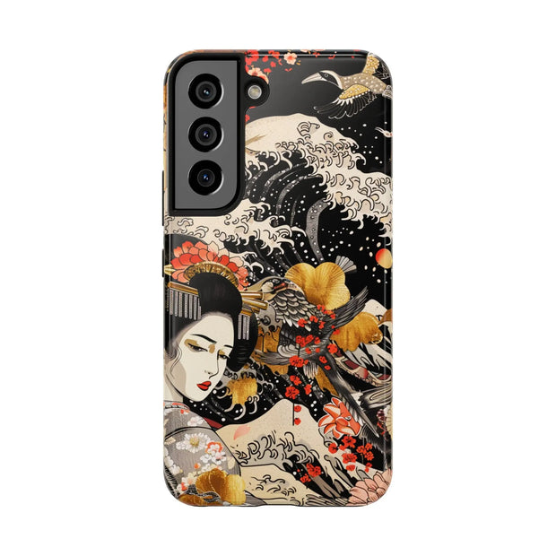 Golden Geisha Wave Japanese Art Tough Phone Case