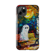 Lonely Ghost Tough Phone Case – Abstract Fall Park Bench Painting