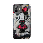Goth Bow Cat Graffiti Pop Art Tough Phone Case LavenderCeleste